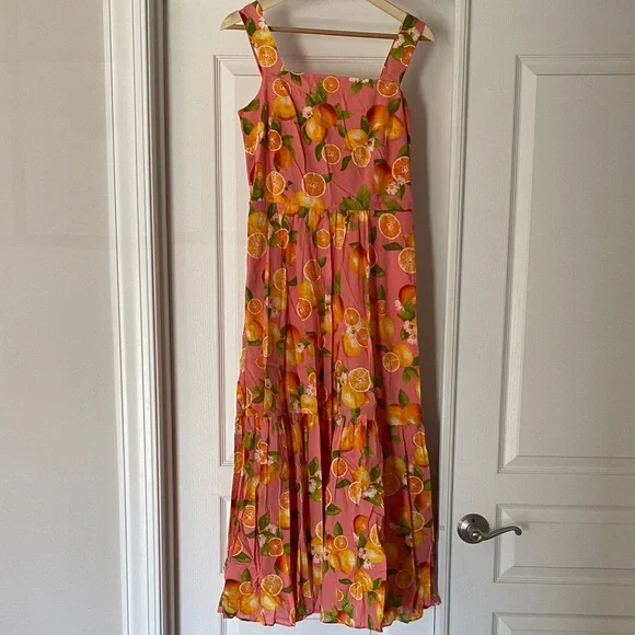 Talbots Pink and Orange Floral Maxi Dress - Picture 1 of 4